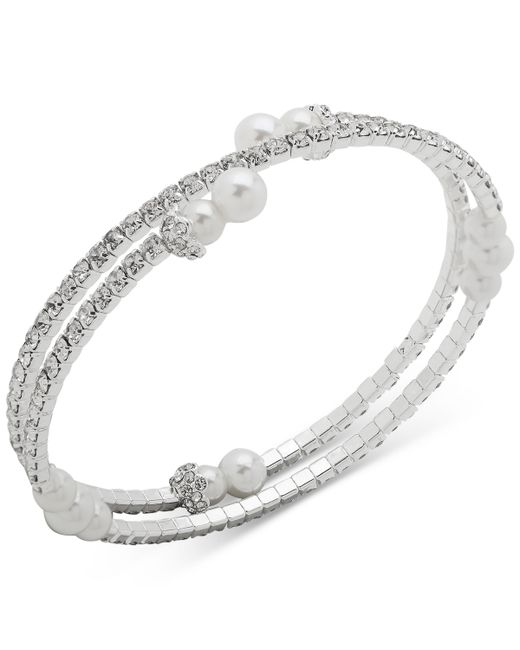 AK Anne Klein Tone Imitation Crystal Coil Bracelet