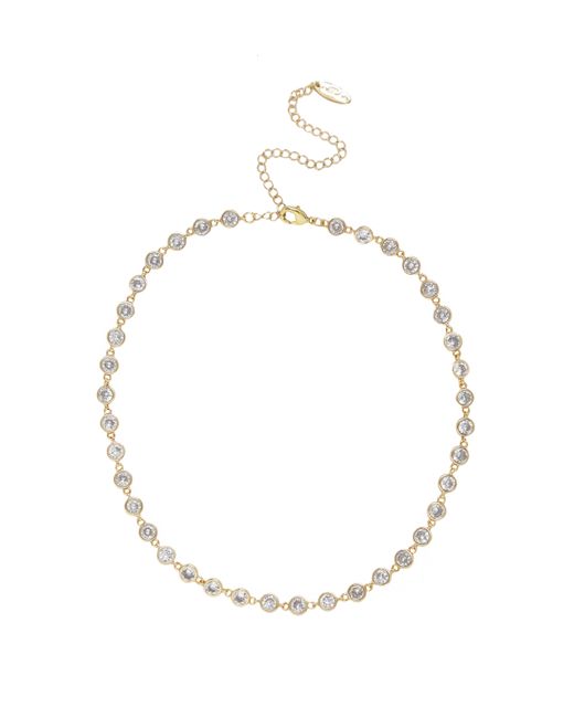 Ettika Cubic Zirconia Disc and 18K Plated Link Necklace