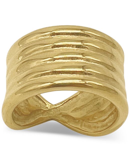 Adornia 14k Plated 5-Row Tall Sculpted Band Ring