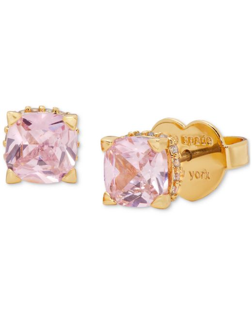Kate Spade New York Little Luxuries Pave Crystal Square Stud Earrings gold