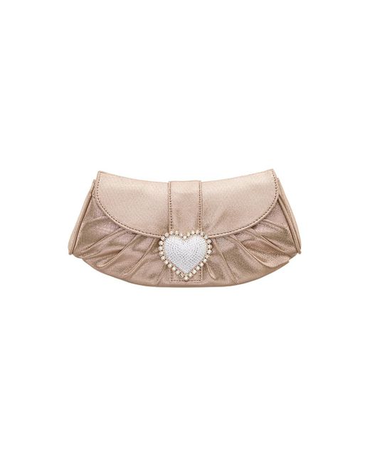 Nina Crystal Heart Adorned Clutch Handbag