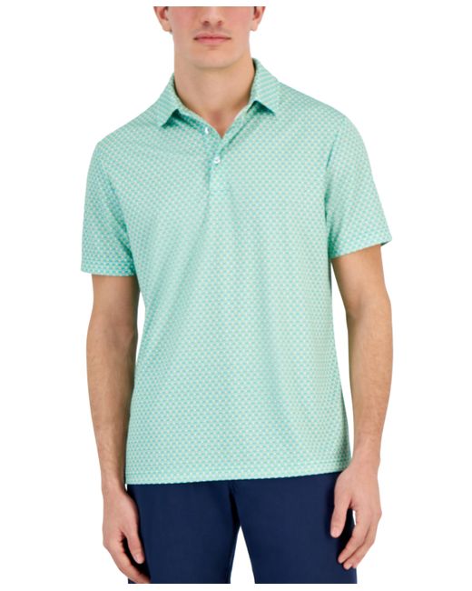 Club Room Golf Ball Print Short Sleeve Tech Polo Shirt Created for