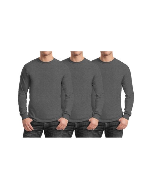 Galaxy By Harvic 3-Pack Egyptian Cotton-Blend Long Sleeve Crew Neck Tee