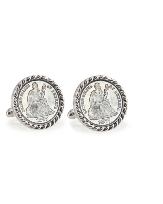 American Coin Treasures Seated Liberty Dime Rope Bezel Coin Cuff Links