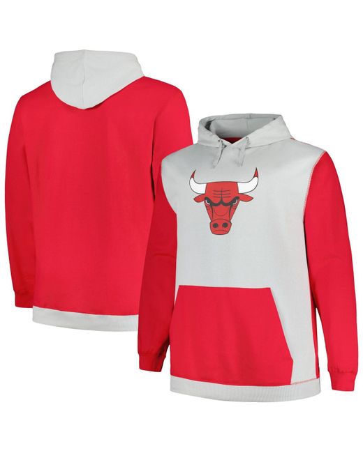 Fanatics Silver Chicago Bulls Big and Tall Primary Arctic Pullover Hoodie