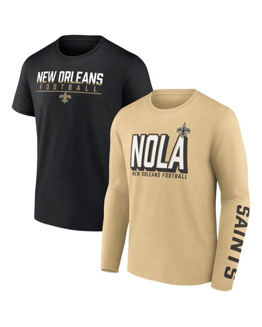 Fanatics Black New Orleans Saints Two-Pack T-shirt Combo Set