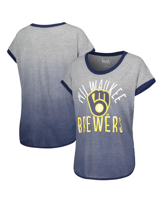 Touch Navy Milwaukee Brewers Home Run Tri-Blend Short Sleeve T-shirt