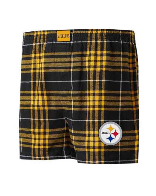 Concepts Sport Gold Pittsburgh Steelers Concord Flannel Boxers