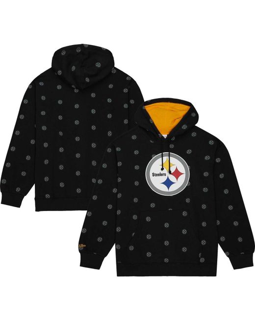 Mitchell & Ness Pittsburgh Steelers Allover Print Fleece Pullover Hoodie