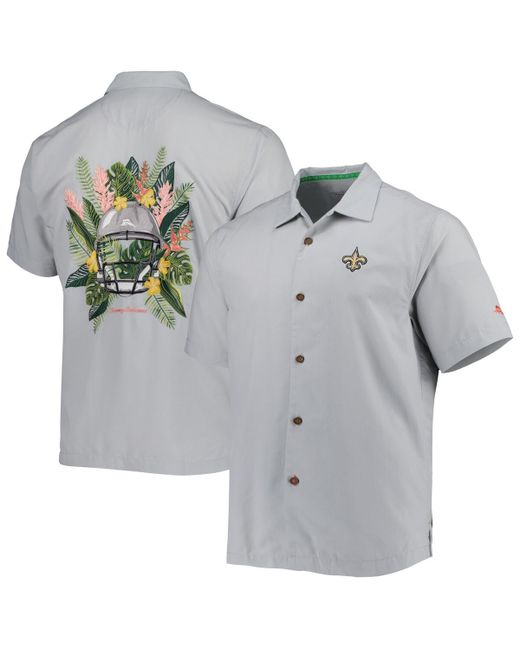 Tommy Bahama New Orleans Saints Coconut Point Frondly Fan Camp IslandZone Button-Up Shirt