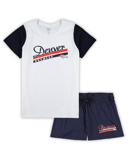 Concepts Sport Navy Denver Broncos Plus Downfield T-shirt and Shorts Sleep Set