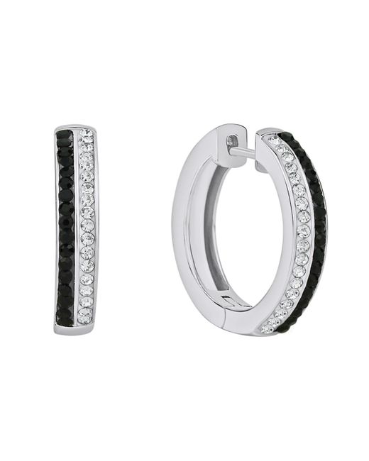 And Now This Clear And Black Crystal Hoop Earring