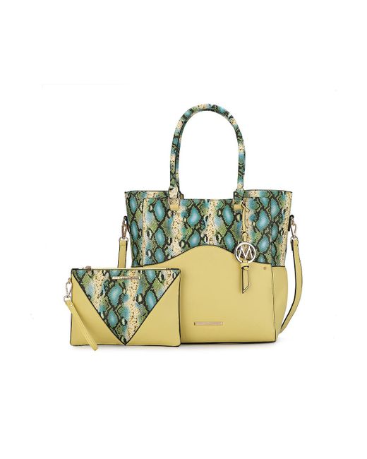 MKF Collection Iris Snake Embossed Tote Bag with matching Wristlet Pouch by Mia K
