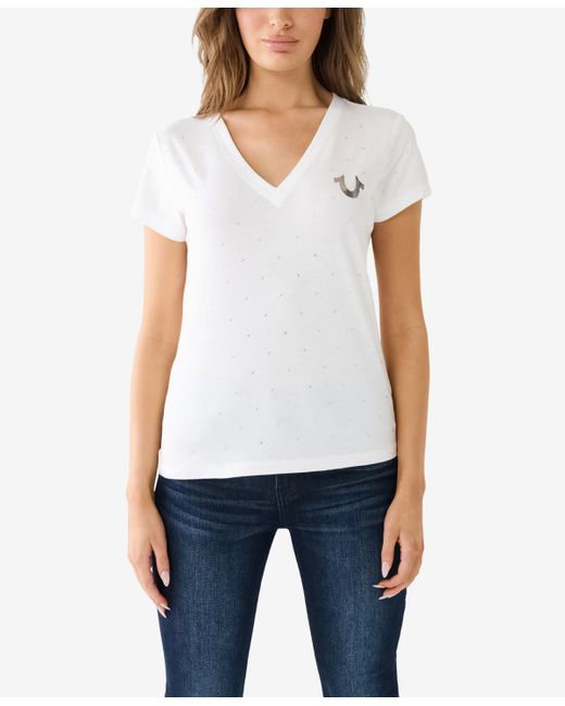 True Religion Short Sleeve Horseshoe Slim V-neck T-shirt