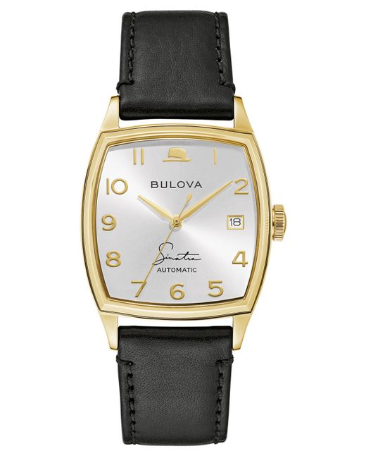 Bulova Frank Sinatra Automatic Leather Strap Watch 45x33.5mm