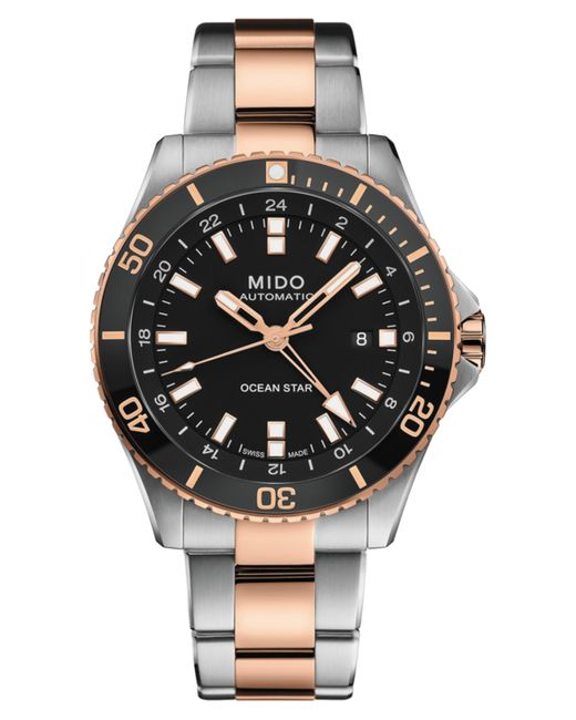 Mido Swiss Automatic Ocean Star Gmt Two-Tone Stainless Steel Bracelet Watch 44mm