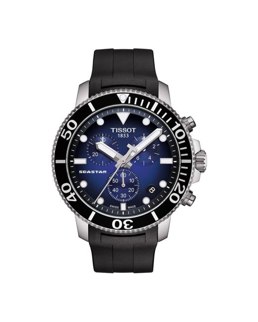 Tissot Swiss Chronograph Seastar 1000 Rubber Strap Diver Watch 45.5mm