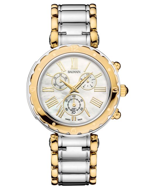 Balmain Swiss Chronograph Balmainia Two-Tone Stainless Steel Bracelet Watch 38mm yellow