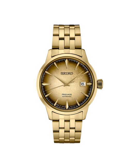 Seiko Automatic Presage Cocktail Time Gold-Tone Stainless Steel Bracelet Watch 41mm