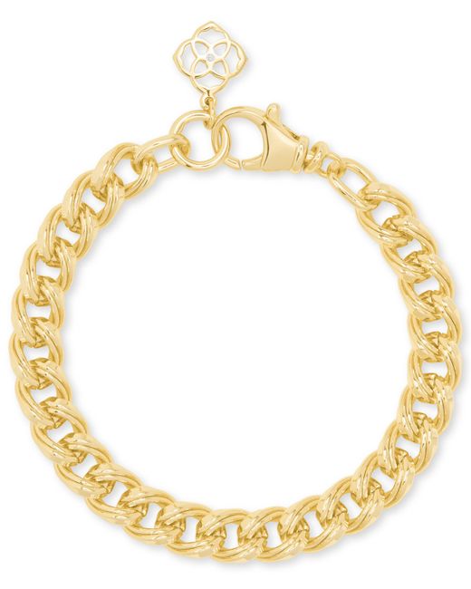 Kendra Scott Pave Logo Charm Chain Link Bracelet
