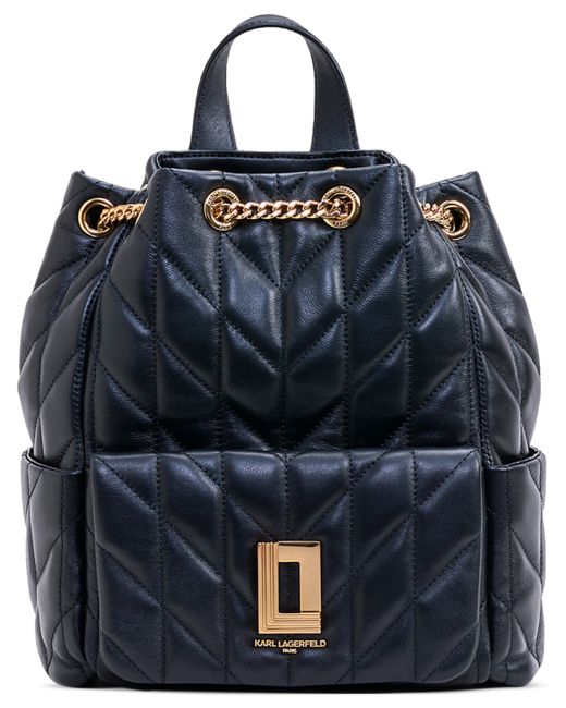 Karl Lagerfeld Lafyette Quilted Backpack gold