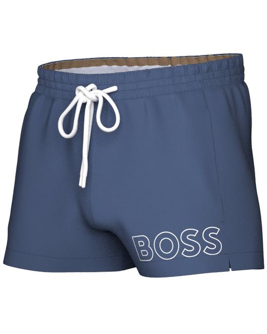 Hugo Boss Boss by Mooneye Outlined Logo Drawstring 3 Swim Trunks