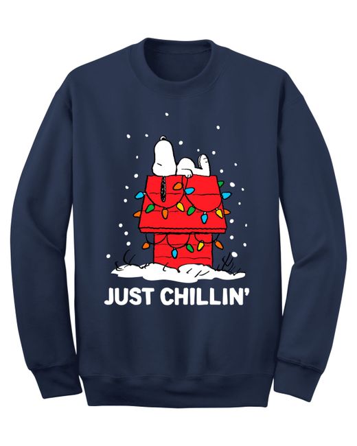Airwaves Snoopy Just Chillin Christmas Crew Fleece Sweatshirt