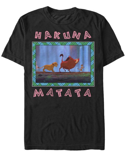 Fifth Sun Disney Lion King Hakuna Matata Pattern Square Short Sleeve T-Shirt