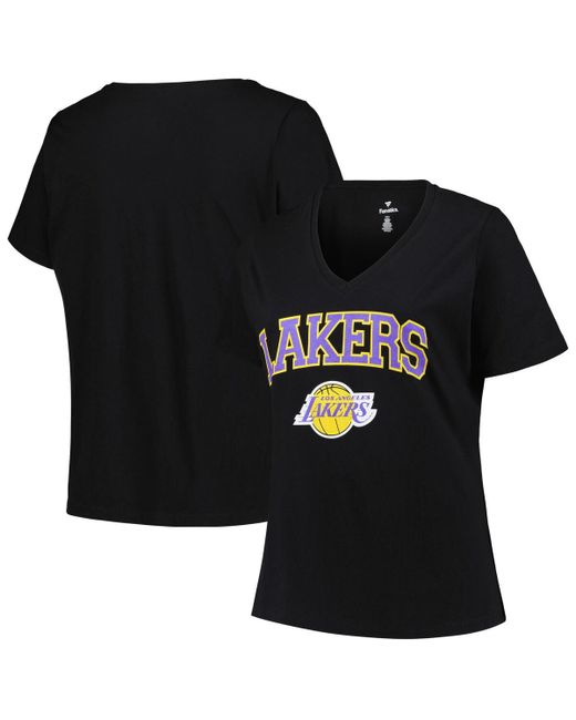 Profile Los Angeles Lakers Plus Arch Over Logo V-Neck T-shirt