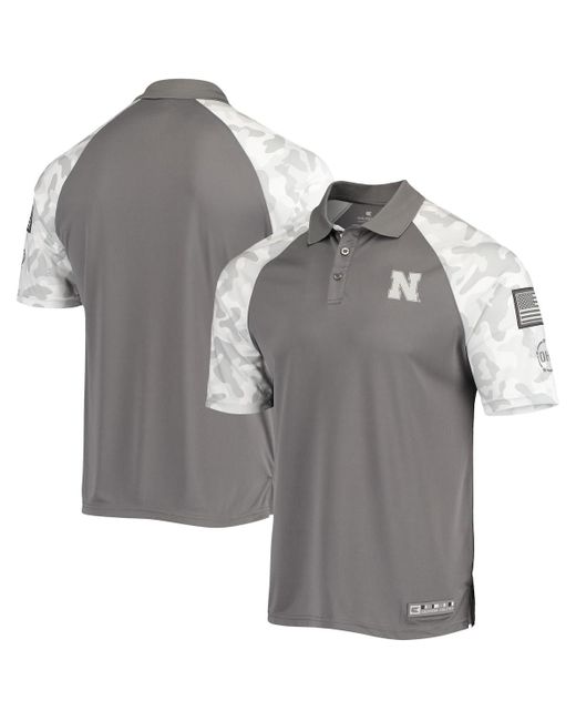 Colosseum Camo Nebraska Huskers Oht Military-Inspired Appreciation Raglan Zoomie Polo Shirt
