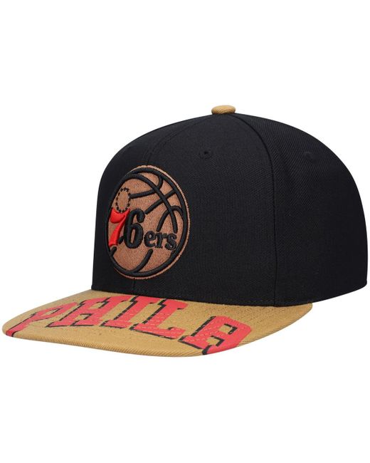 Mitchell & Ness x Lids Tan Philadelphia 76ers Current Reload 3.0 Snapback Hat