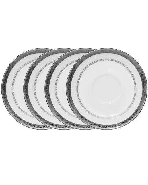 Noritake Odessa Platinum Set of 4 Saucers Service For