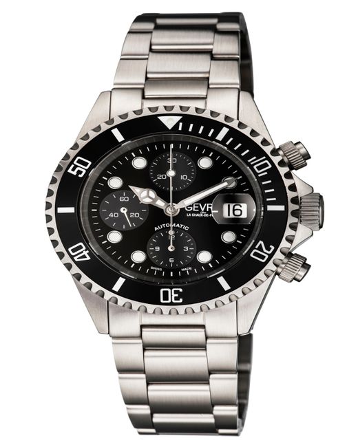 Gevril Wall Street Swiss Automatic Stainless Steel Bracelet Watch 43mm