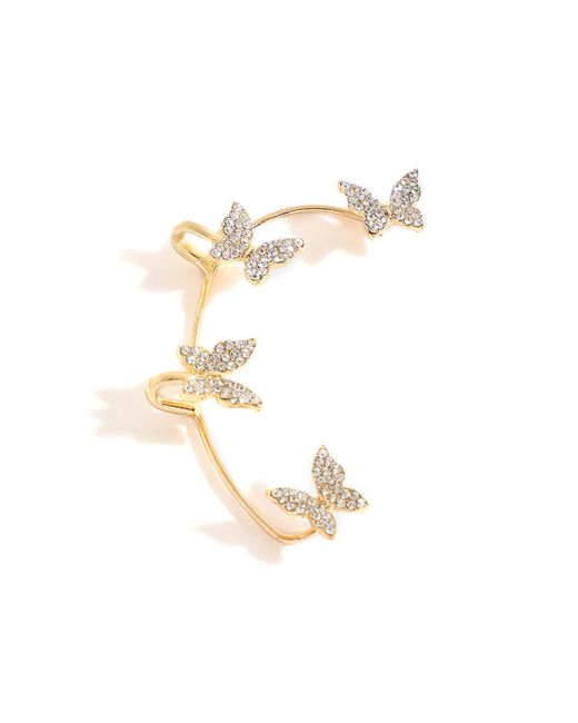 Sohi Embellished Butterfly Ear cuff Earrings