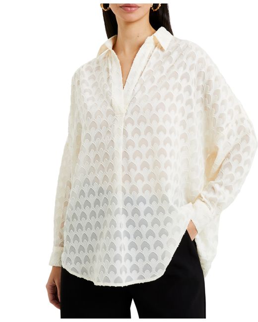 French Connection Geo Burnout Long Sleeve Top