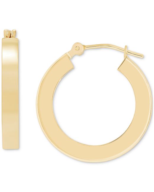 Macy's Polished Chunky Flat-Edge Tube Hoop Earrings 14k Gold 20mm