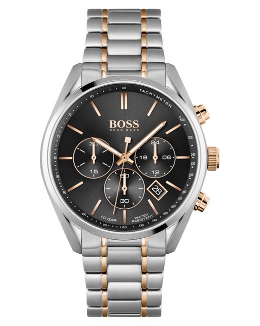 Boss Hugo Chronograph Champion Stainless Steel Bracelet Watch 44mm
