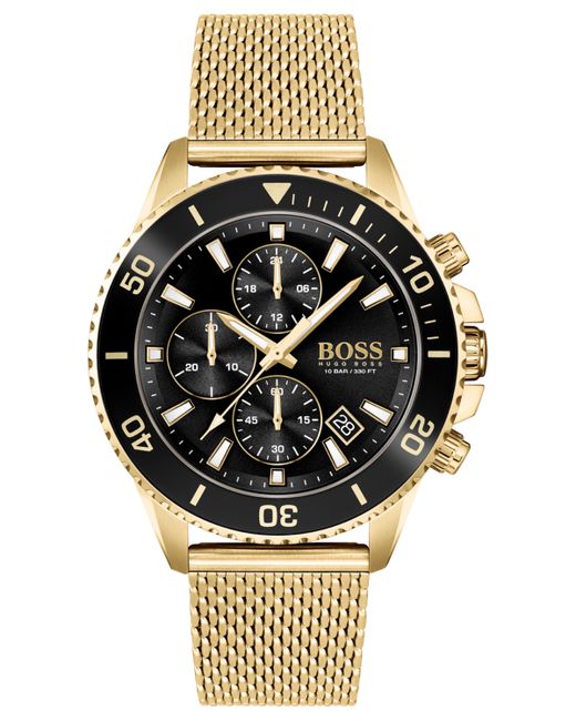 Boss Admiral Chronograph Plated Stainless Steel Strap Watch 45mm