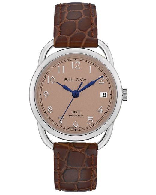 Bulova Limited Edition Swiss Automatic Joseph Leather Strap Watch 34.5mm