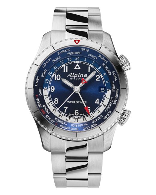 Alpina Swiss Startimer Pilot Stainless Steel Bracelet Watch 41mm