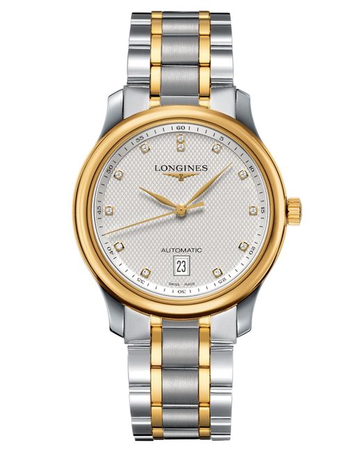 Longines Swiss Automatic Master Diamond Accent 18k Gold and Stainless Steel Bracelet Watch 39mm