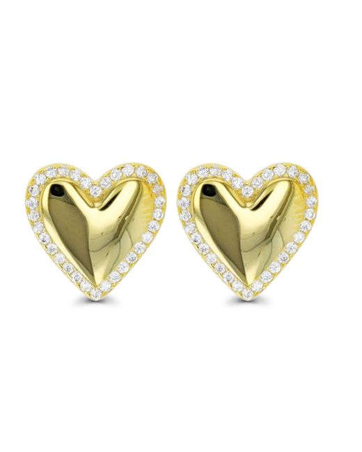 Macy's Heart Stud Earrings 14K Gold Plated or Sterling