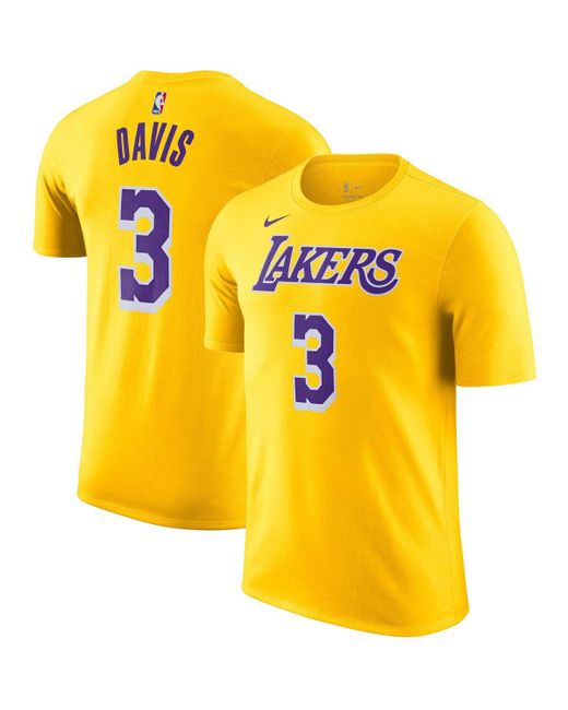 Nike Anthony Davis Los Angeles Lakers Icon 2022/23 Name and Number Performance T-shirt