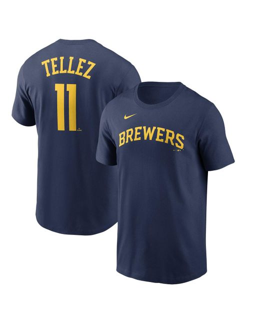 Nike Rowdy Tellez Milwaukee Brewers Player Name and Number T-shirt