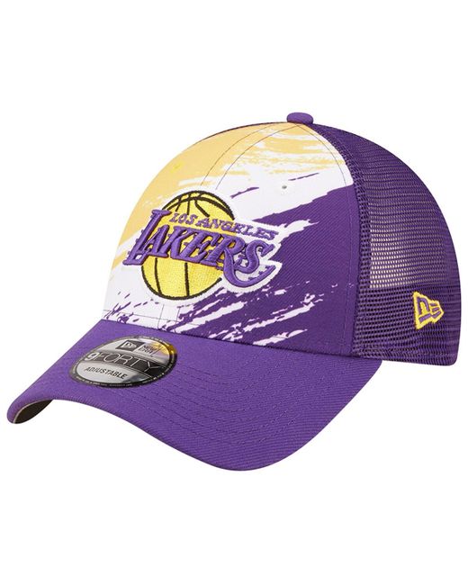 New Era Los Angeles Lakers Marble 9FORTY Trucker Snapback Hat