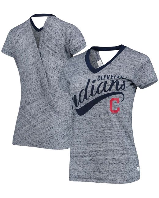 Touch Cleveland Indians Hail Mary V-Neck Back Wrap T-shirt