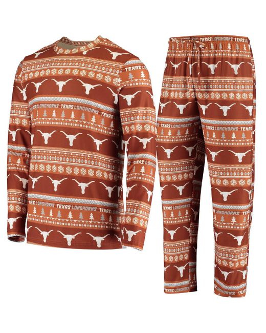 Concepts Sport Texas Longhorns Ugly Sweater Knit Long Sleeve Top and Pant Set