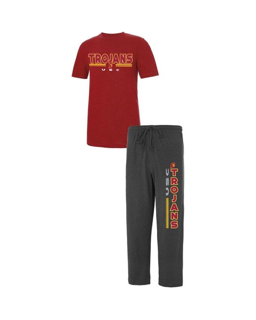 Concepts Sport Charcoal Usc Trojans Meter T-shirt and Pants Sleep Set