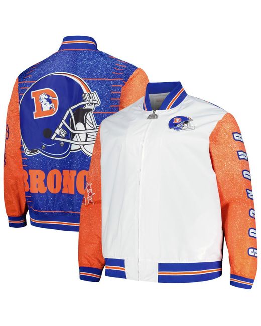 Mitchell & Ness Distressed Denver Broncos Team Burst Warm-Up Full-Zip Jacket