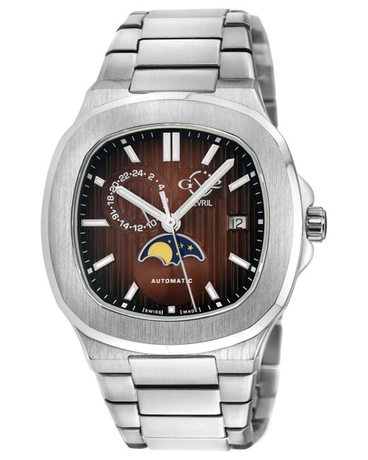 Gv2 By Gevril Potente Swiss Automatic Tone Stainless Steel Watch